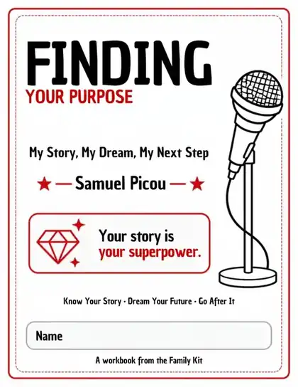 Cover of the Finding Your Purpose family workbook by Samuel Picou